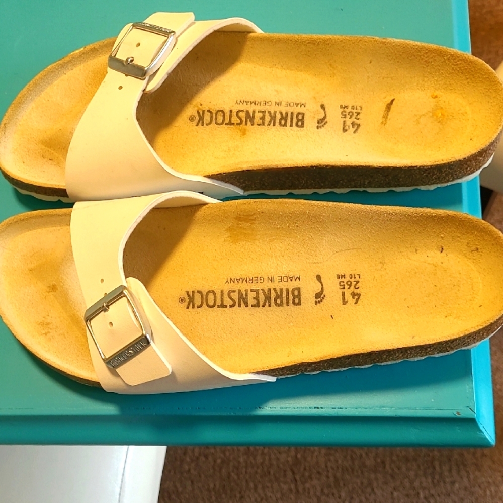Birkenstock White Sandals with Contoured Footbed and Adjustable Strap